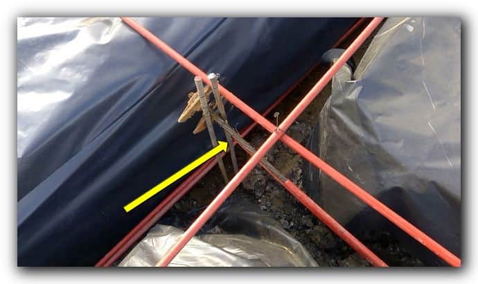 Example of exposed sheathing on post tension cables